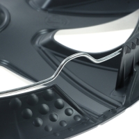 Колпаки колесные R15 "ДЖОЙ ", серебристо-черный, карбон, набор 4 шт