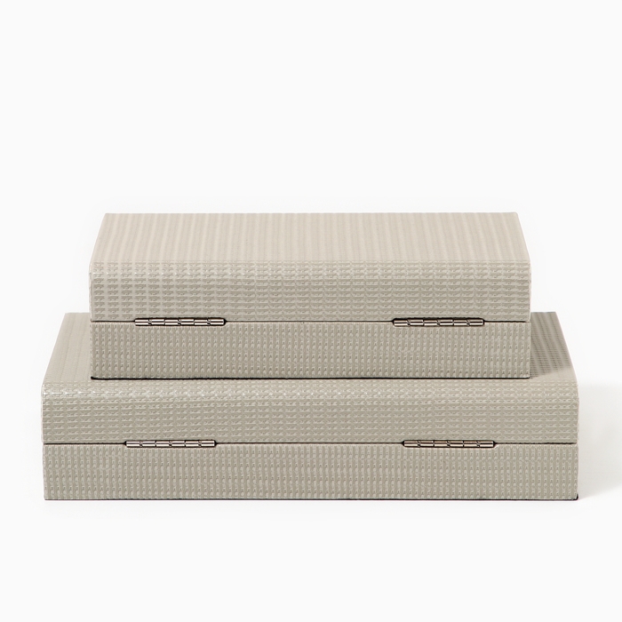 Шкатулка для украшений &laquo;Минимализм&raquo; экокожа, набор 2 шт.