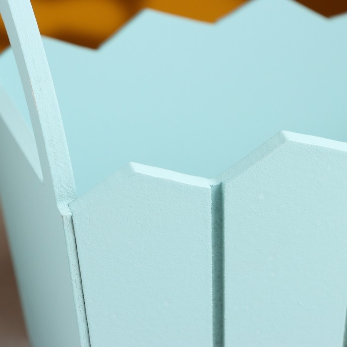 Кашпо деревянное 25&times;16&times;17 см "Мария", ручки боковые, МДФ, Серо-голубой