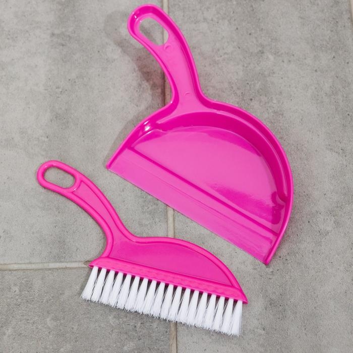 Набор для уборки, щётка, совок, цвет МИКС Набор для уборки, щётка, совок, цвет МИКС