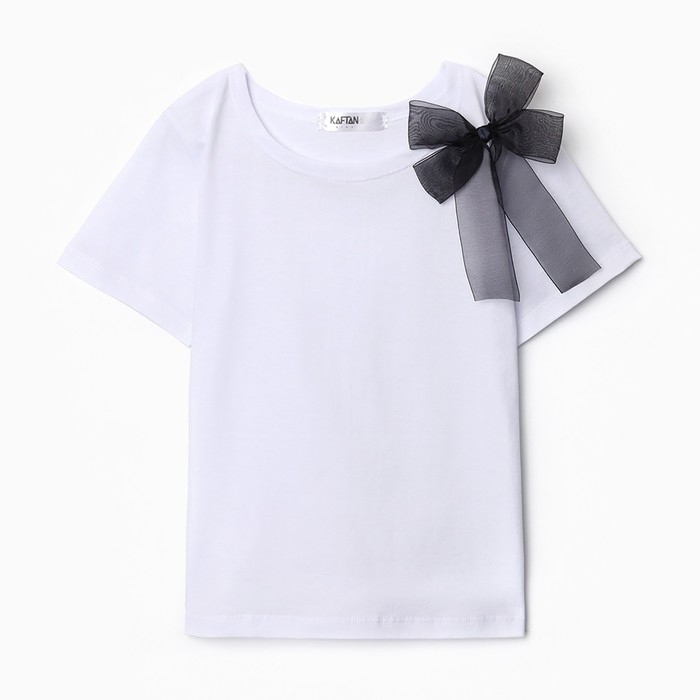 Футболка детская KAFTAN "Бантик", р.28 (86-92 см), белый/черный