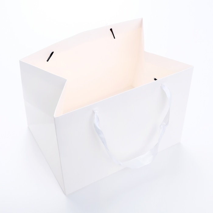 Пакет подарочный с широким дном 25 х 19 х 18 см, белый Пакет подарочный с широким дном 25 х 19 х 18 см, белый