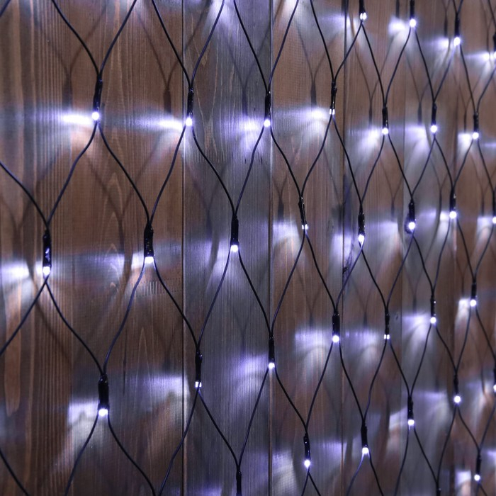 Гирлянда &laquo;Сеть&raquo; 2 &times; 3 м, IP44, УМС, тёмная нить, 384 LED, свечение белое, 220 В