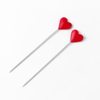 Булавки портновские &laquo;Сердце&raquo;, 55 мм, 50 шт, цвет МИКС
