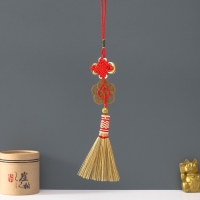 Подвеска "Талисман. Веник с 5-ю монетками и узлом счастья" 32 см Подвеска "Талисман. Веник с 5-ю монетками и узлом счастья" 32 см