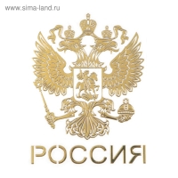 Наклейка на авто "Герб России", 6×4.5 см, золотистый Наклейка на авто "Герб России", 6×4.5 см, золотистый