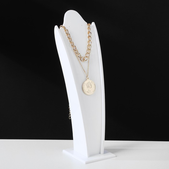 Подставка под кулоны, цепи, серьги, 7,5&times;6,5&times;23 см, цвет белый