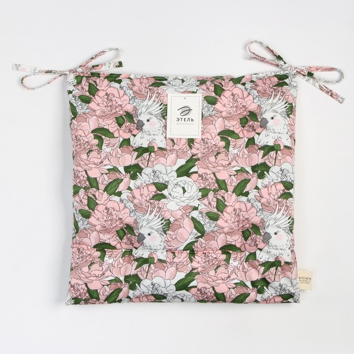 Сидушка Этель "Попугай" 42х42 см, 80% хл, 20% пэ, сатин 110 г/м2