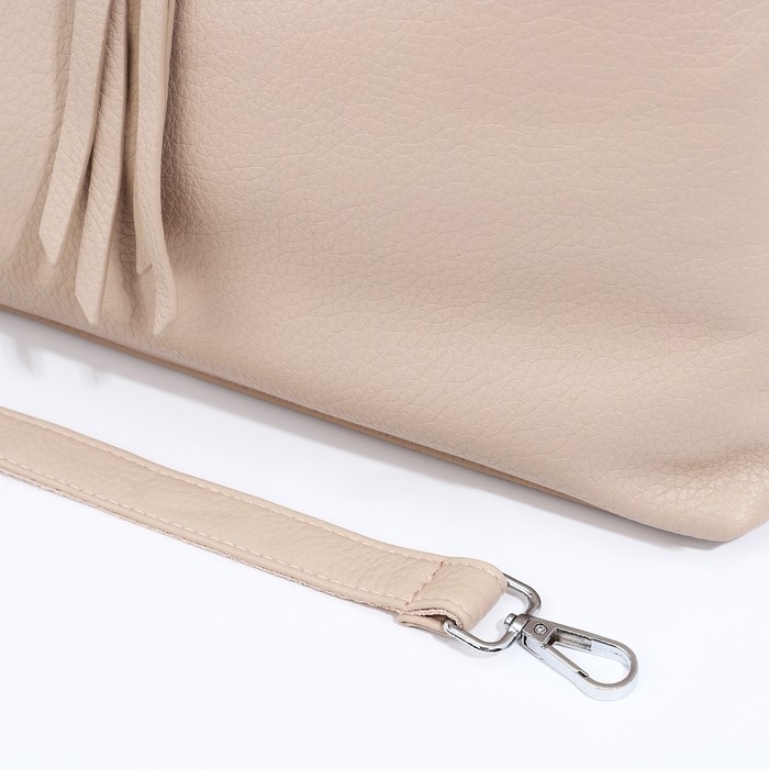 Сумка-тоут на молнии, 2 наружных кармана, цвет бежевый Сумка-тоут на молнии, 2 наружных кармана, цвет бежевый