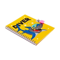 Записная книжка подарочная, 45 листов, линия, на замке, на гребне, Акула (17,8х13см) Записная книжка подарочная, 45 листов, линия, на замке, на гребне, Акула (17,8х13см)