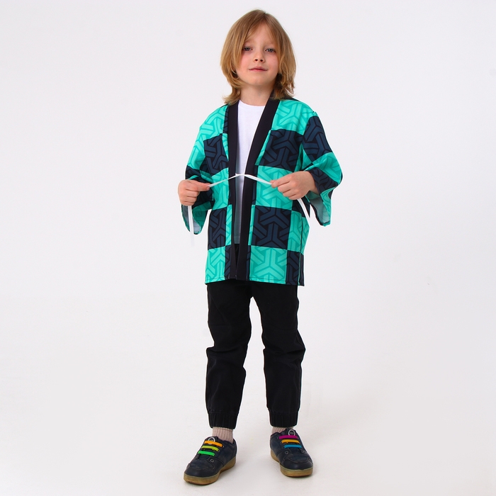 Карнавальное хаори &laquo;Демонический клинок&raquo;, рост 98-152 см, цвет зелёный