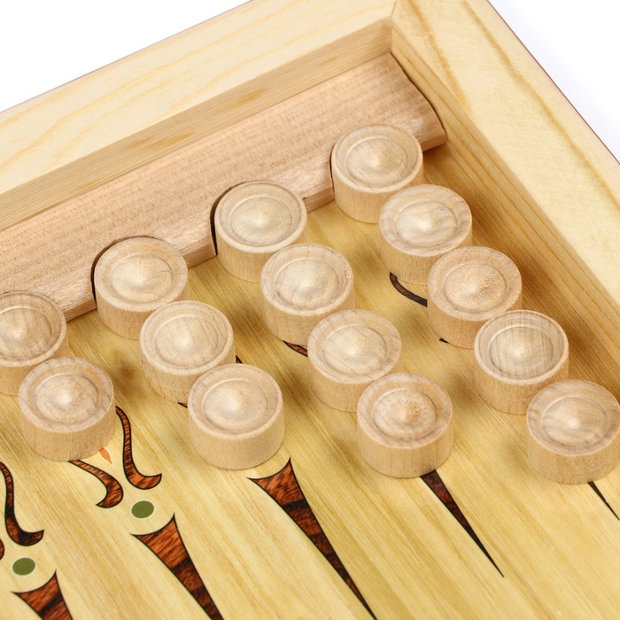 Нарды деревянные большие, настольная игра Нарды деревянные большие, настольная игра "Лев", 40 х 40 см, с шашками