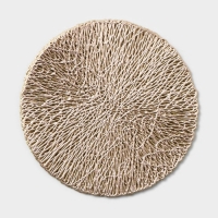 Салфетка - подставка под кружку Доляна &laquo;Листья&raquo;, d=10 см, 4 шт, цвет золото