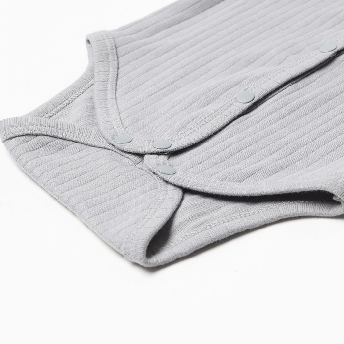 Боди с длинным рукавом, цвет серый, рост 74 см