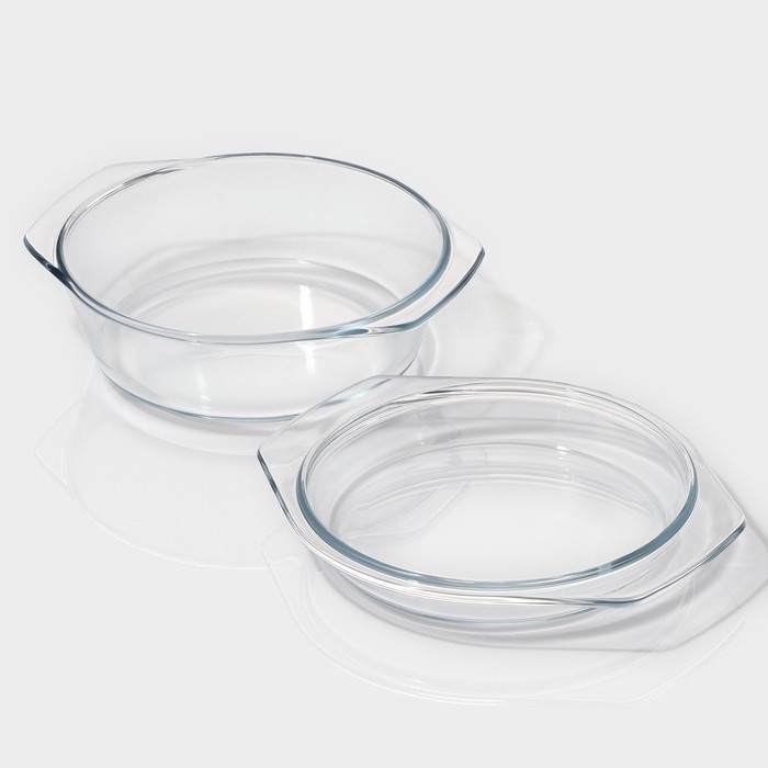 Кастрюля с крышкой из жаропрочного стекла для запекания Доляна &laquo;Фуэго&raquo;, 1,5 л, 23,5&times;20&times;6,5 см