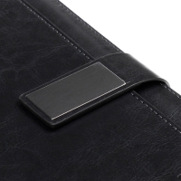 Ежедневник недатированный,формат А5, 140 листов, в клетку, обложка кожзам, с хлястиком, с калькулятором, чёрный