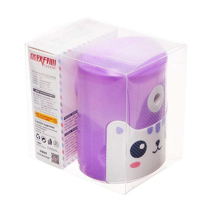 Точилка механическая с контейнером, Котик фиолетовый Точилка механическая с контейнером, Котик фиолетовый