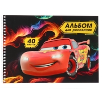 Альбом для рисования на пружине А4, 40 листов, Тачки