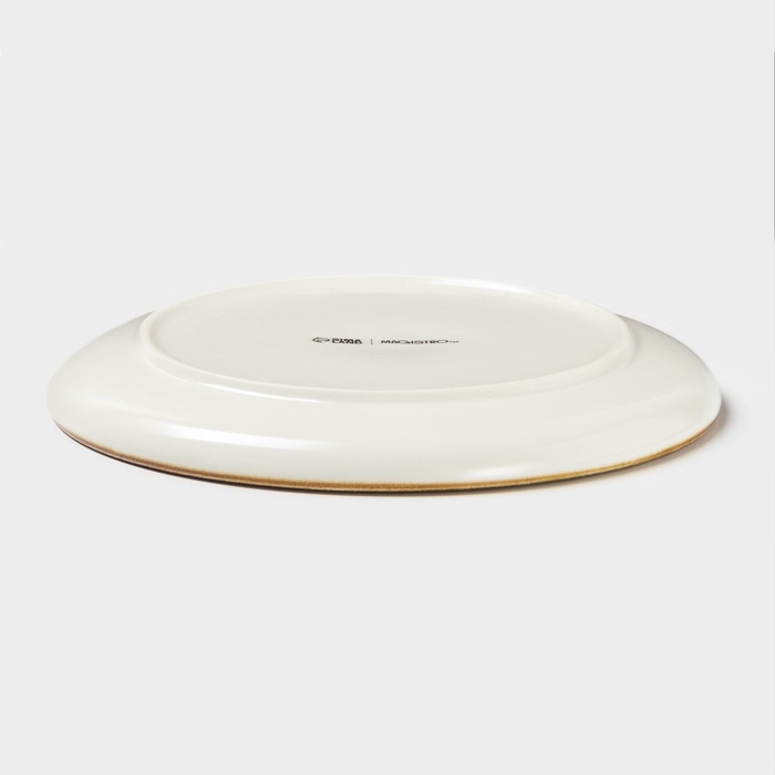 Тарелка фарфоровая пирожковая Magistro &laquo;Церера&raquo;, d=18 см, цвет коричневый