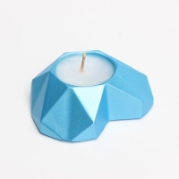 Свеча "Сердце. Мрамор" в подсвечнике из гипса с гранями, 8х7,5х2,5см,голубой Свеча "Сердце. Мрамор" в подсвечнике из гипса с гранями, 8х7,5х2,5см,голубой