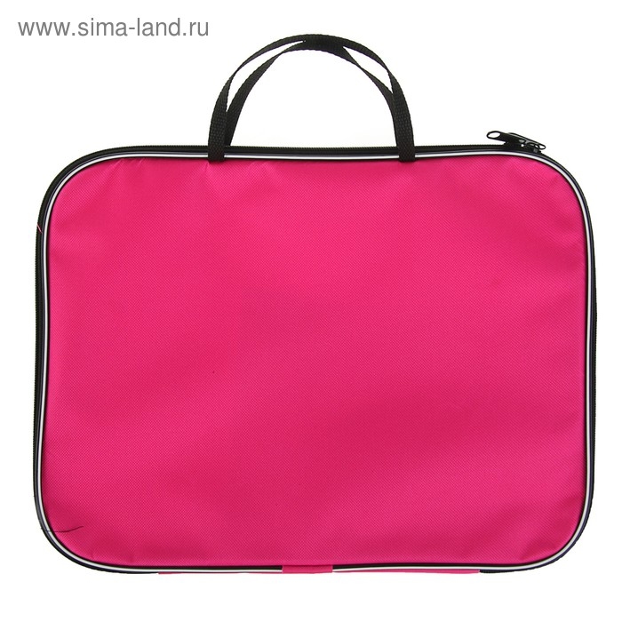 Папка с ручками текстильная А4, 350 х 270 х 20 мм, Calligrata Папка с ручками текстильная А4, 350 х 270 х 20 мм, Calligrata "Офис", нейлон 600D, двуцветный кант, розовая