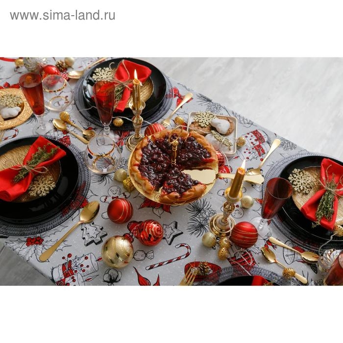 Скатерть новогодняя Доляна &laquo;Новогоднее настроение&raquo; 250х149 см, 100% хлопок, 164 г/м2