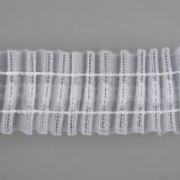 Шторная лента классическая, органза, 2,5 см, 100 &plusmn; 1 м, цвет прозрачный/белый