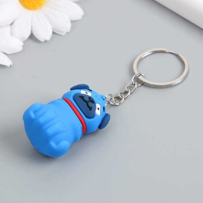 Брелок резина Брелок резина "Мопс" МИКС 4,2х2,8х2,5 см