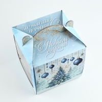 Коробка кондитерская с окном, сундук, «Ёлочка», 20 х 20 х 20 см, Новый год Коробка кондитерская с окном, сундук, «Ёлочка», 20 х 20 х 20 см, Новый год