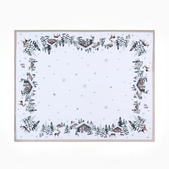 Скатерть Доляна "Зимний лес" 145*215 +/- 3 см, 100% п/э