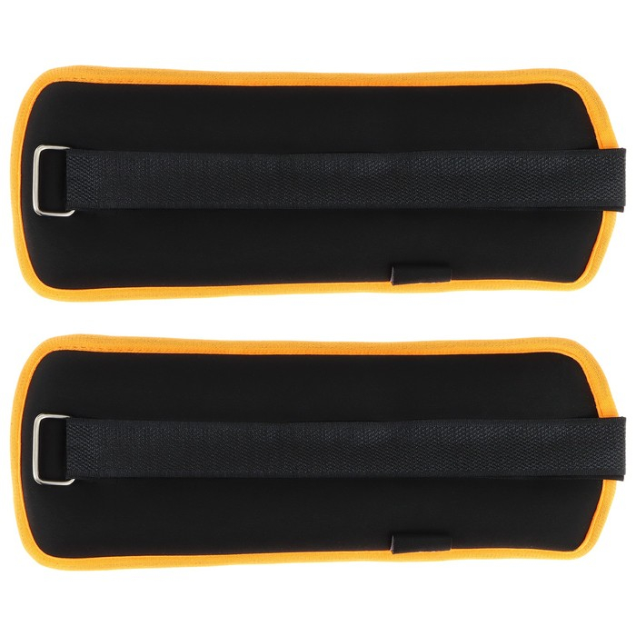 Утяжелители неопреновые ONLYTOP, 2 шт. х 1 кг, цвет чёрный/оранжевый