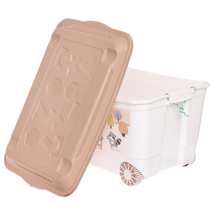 Ящик для игрушек «Зверушки на опушке», на колёсах, с декором, 580 × 390 × 335 мм Ящик для игрушек «Зверушки на опушке», на колёсах, с декором, 580 × 390 × 335 мм