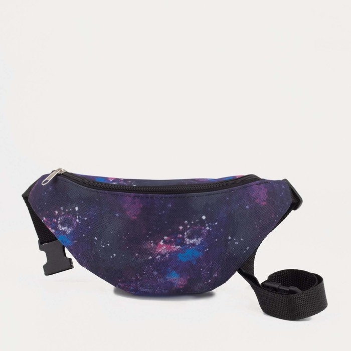 Поясная сумка на молнии, наружный карман, цвет фиолетовый Поясная сумка на молнии, наружный карман, цвет фиолетовый