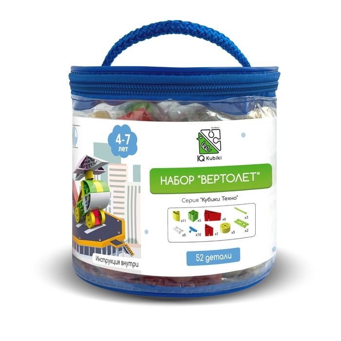 Конструктор Iq Kubiki &laquo;Вертолет&raquo;, 52 детали