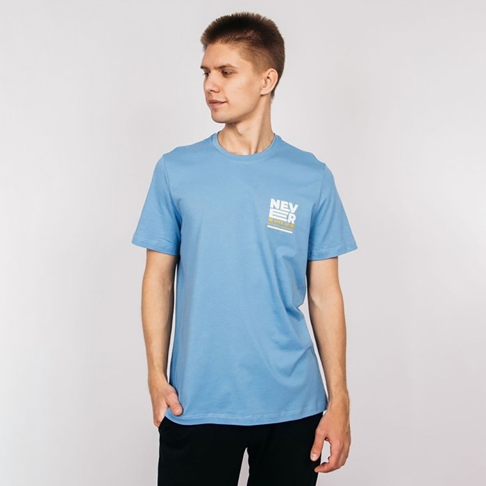 Футболка мужская, цвет голубой, размер 50