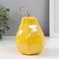 Сувенир керамика, металл "Жёлтая груша с гранями, с веточкой"10х10х16 см Сувенир керамика, металл "Жёлтая груша с гранями, с веточкой"10х10х16 см