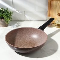 Сковорода WOK Доляна &laquo;Брауни&raquo;, d=28 см, съёмная ручка, антипригарное покрытие, индукция