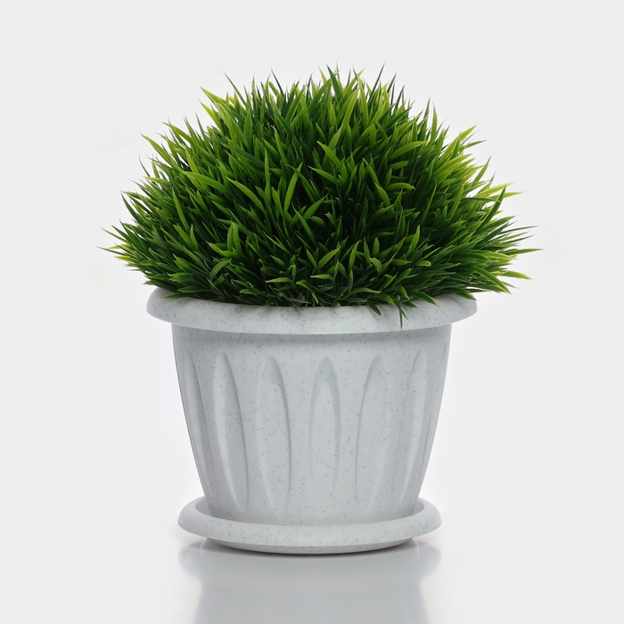 Горшок с поддоном &laquo;Фелиция&raquo;, 400 мл, цвет мраморный