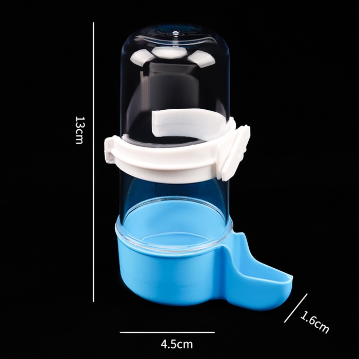 Поилка для птиц 6 х 13,5 см, 240 мл, синяя/белая