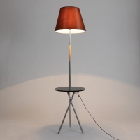 Торшер "Патрисиа" 1х15Вт Е27 со столиком хром/коричневый 40х40х157см Торшер "Патрисиа" 1х15Вт Е27 со столиком хром/коричневый 40х40х157см