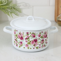 Кастрюля эмалированная цилиндрическая, 2,9 л, рисунок МИКС Кастрюля эмалированная цилиндрическая, 2,9 л, рисунок МИКС