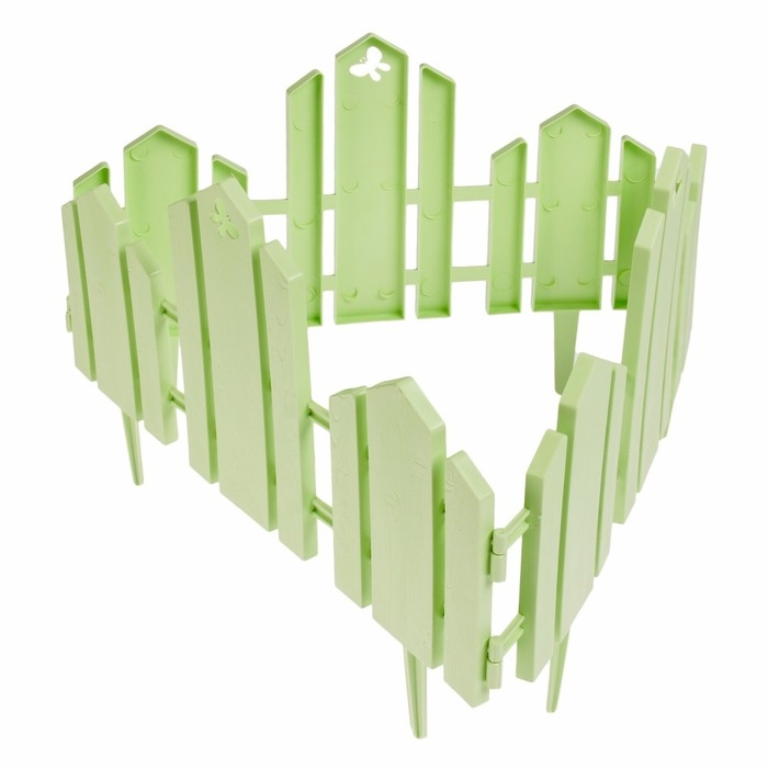 Ограждение декоративное, 25 × 170 см, 5 секций, пластик, салатовое, «Чудный сад» Ограждение декоративное, 25 × 170 см, 5 секций, пластик, салатовое, «Чудный сад»