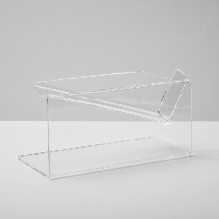 Подставка под визитки &laquo;Уголок&raquo;, 10,5&times;5&times;4 см, оргстекло 2 мм, В ЗАЩИТНОЙ ПЛЁНКЕ