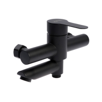 Смеситель для ванны ZEIN Z2649F, короткий излив, душевой набор, нержавеющая сталь, черный Смеситель для ванны ZEIN Z2649F, короткий излив, душевой набор, нержавеющая сталь, черный