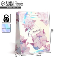 Пакет подарочный голографический, упаковка, &laquo;Сияй&raquo;, 18 х 23 х 10 см