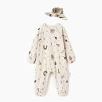 Комбинезон  с повязкой Крошка Я "Новогодние игрушки", рост 74-80 см