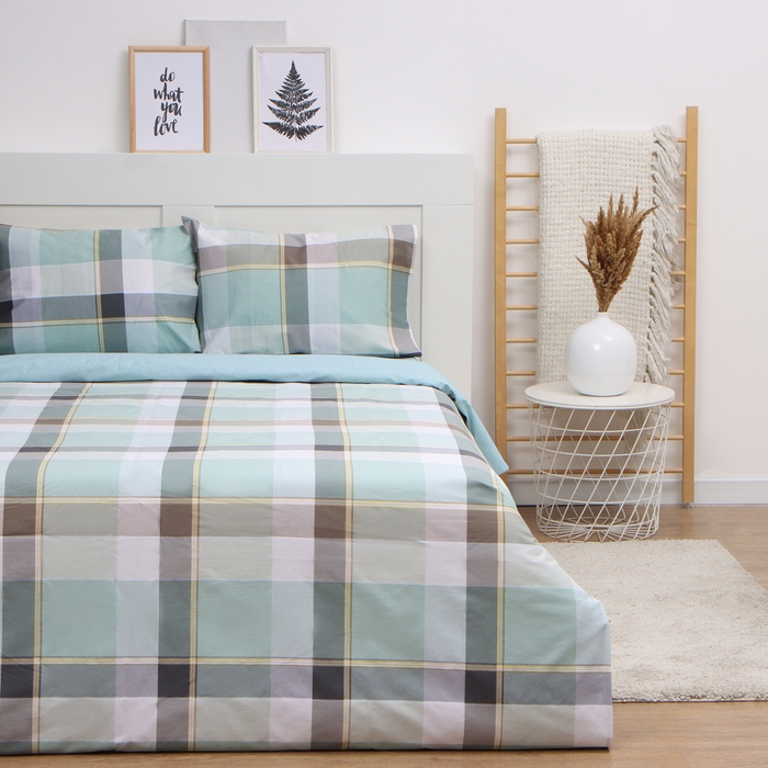 Постельное бельё LoveLife дуэт Square green, 143х215см-2шт, 225х240см, 50х70см-2шт 100%хл, сатин 125г/м Постельное бельё LoveLife дуэт Square green, 143х215см-2шт, 225х240см, 50х70см-2шт 100%хл, сатин 125г/м