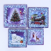 Набор подарочных новогодних коробок 4 в 1 "Новогодний секрет", 19 х 19 х 7,5 см. Новый год