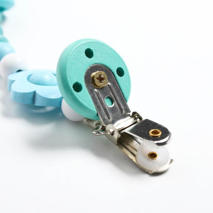 Держатель для соски - пустышки &laquo;Мишка&raquo;, деревянный, цвет бирюзовый