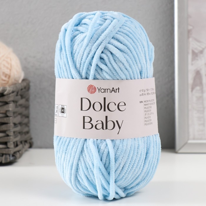 Пряжа Пряжа "Dolce Baby" 100% микрополиэстер 85м/50 гр (749 голубой)